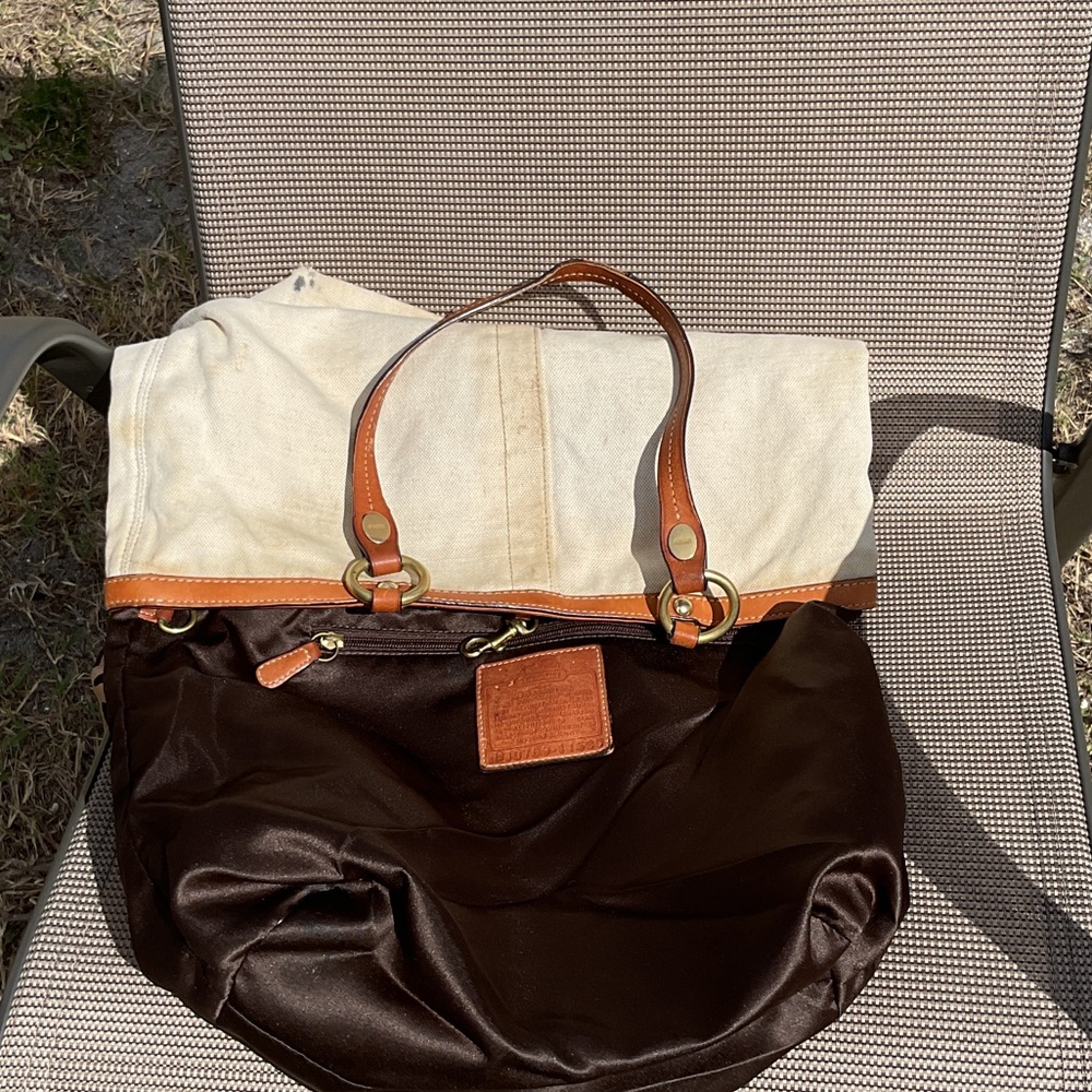 Coach beige with leather Trim Tote with Leopard Twilly - Picture 8 of 8